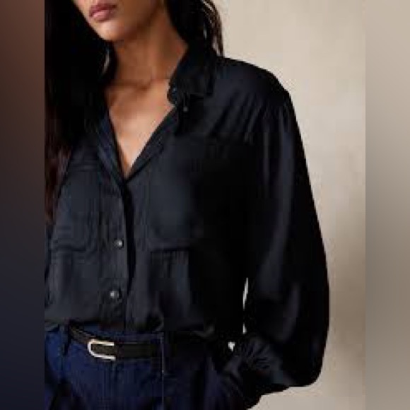 BANANA REPUCLIC Balloon Sleeve Utility Shirt - Picture 2 of 10